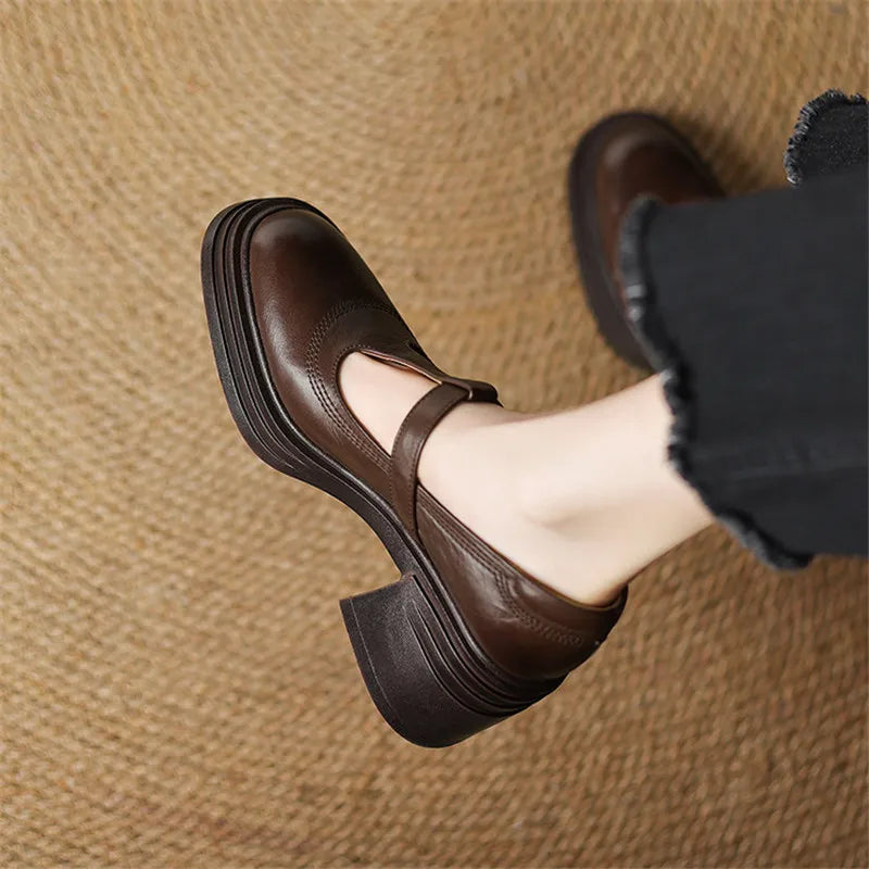 Delilah | Genuine Leather Platform Heels