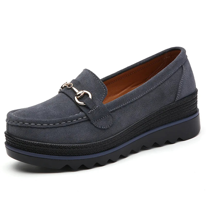 ELIZA | WOMEN'S LIGHTWEIGHT PLATFORM LOAFERS WITH METAL BUCKLE