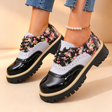 ABIGAIL | VINTAGE FLORAL PLATFORM LACE-UP SHOES