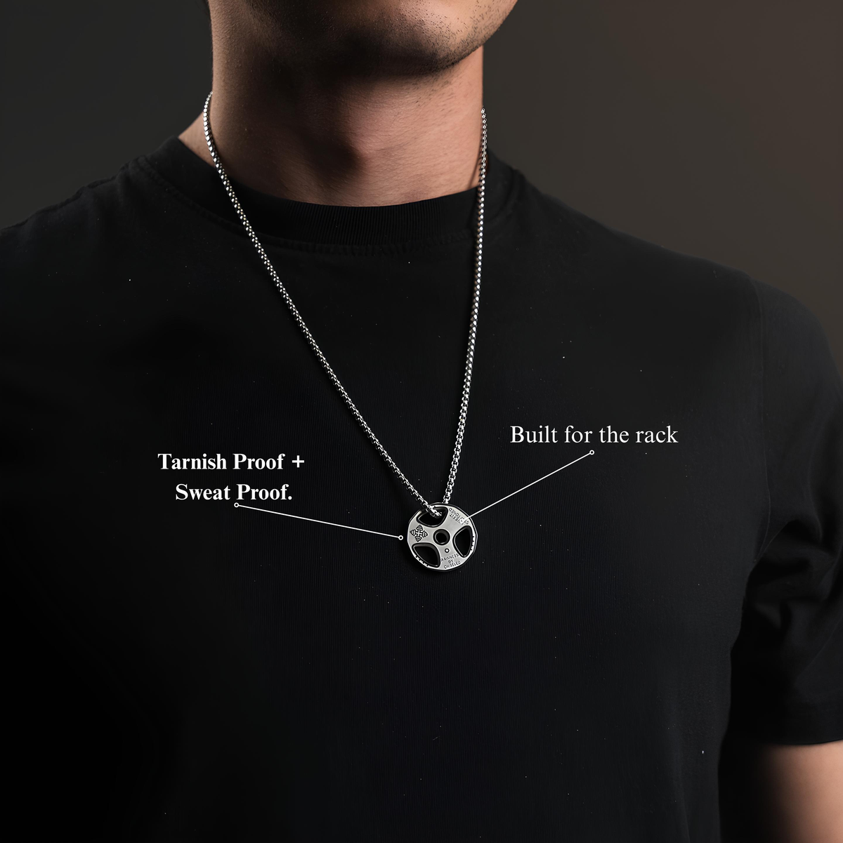 CHARLIE | POWER PLATE PENDANT NECKLACE