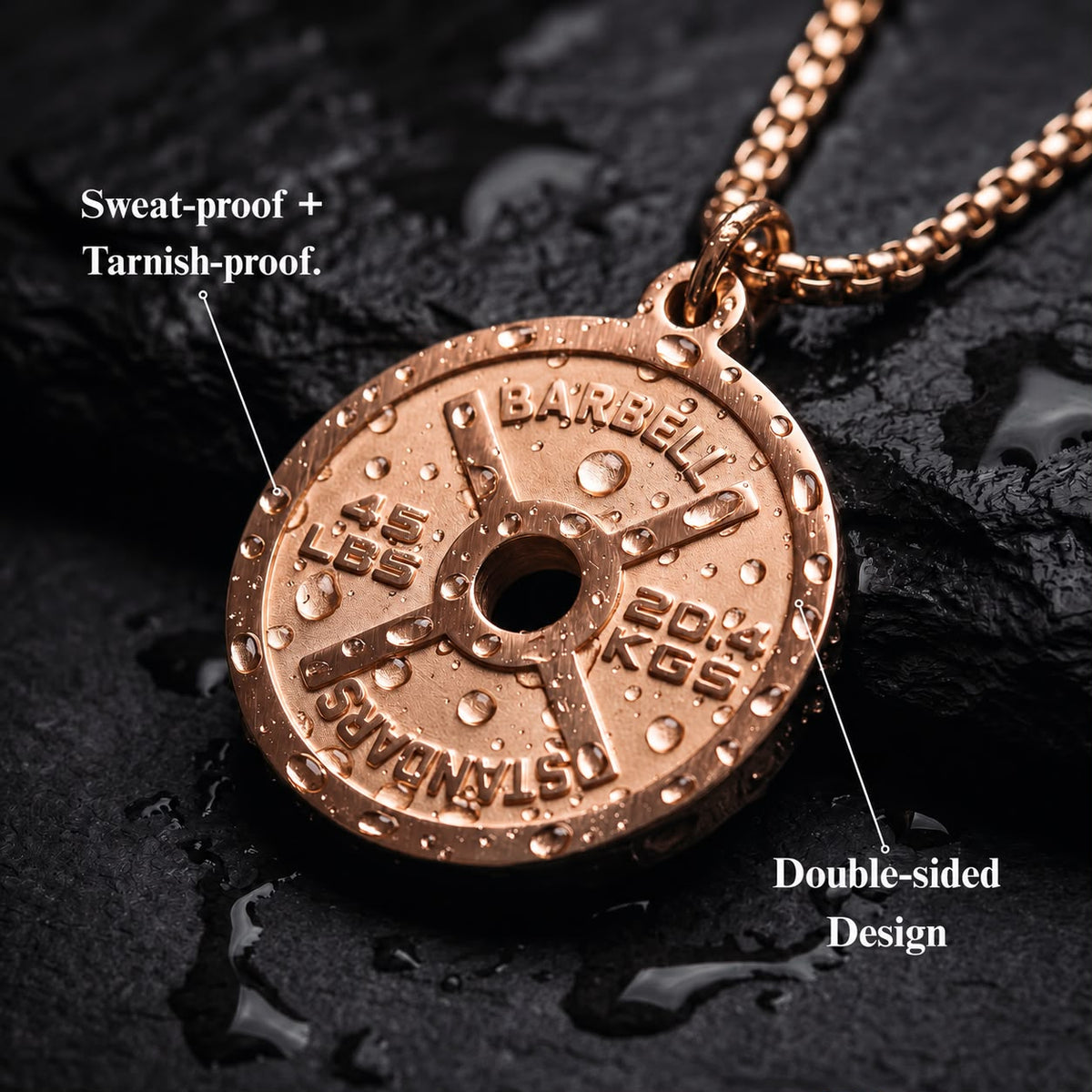 PAUL | ROSE GOLD CLASSIC WEIGHT PLATE NECKLACE