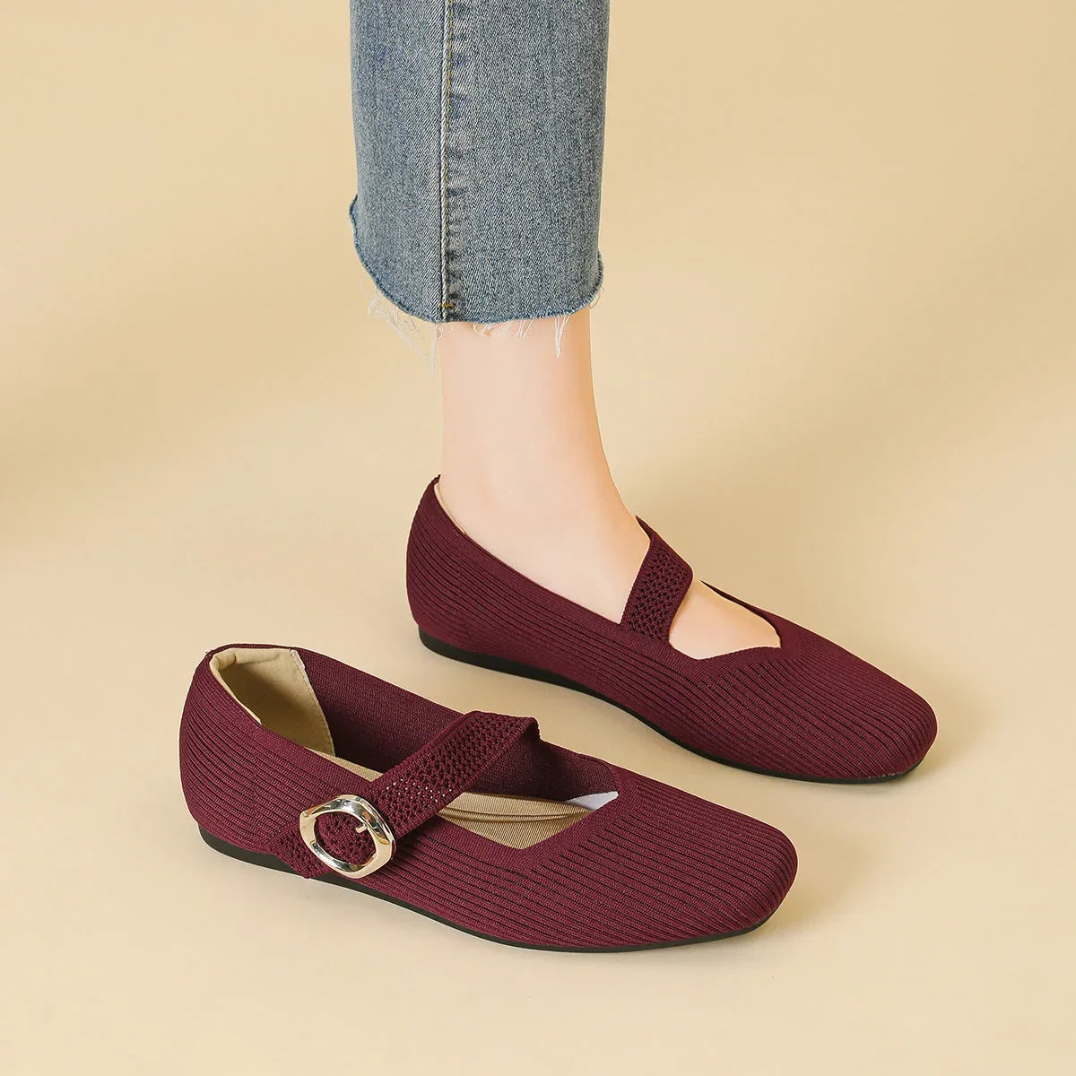 MADDISON | WOMEN'S ORTHOPAEDIC MARY JANE KNIT FLATS
