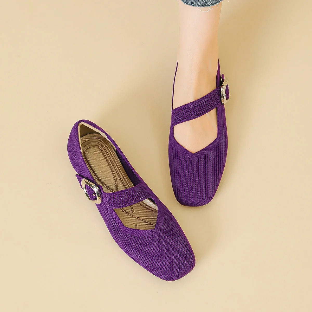 MADDISON | WOMEN'S ORTHOPAEDIC MARY JANE KNIT FLATS