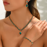 ELEGANT GEOMETRIC CRYSTAL JEWELRY SET