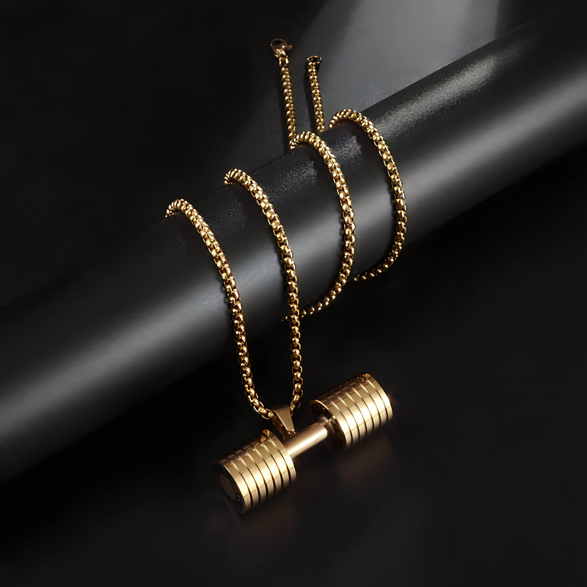 WILLIAM | AESTHETIC DUMBBELL PENDANT NECKLACE