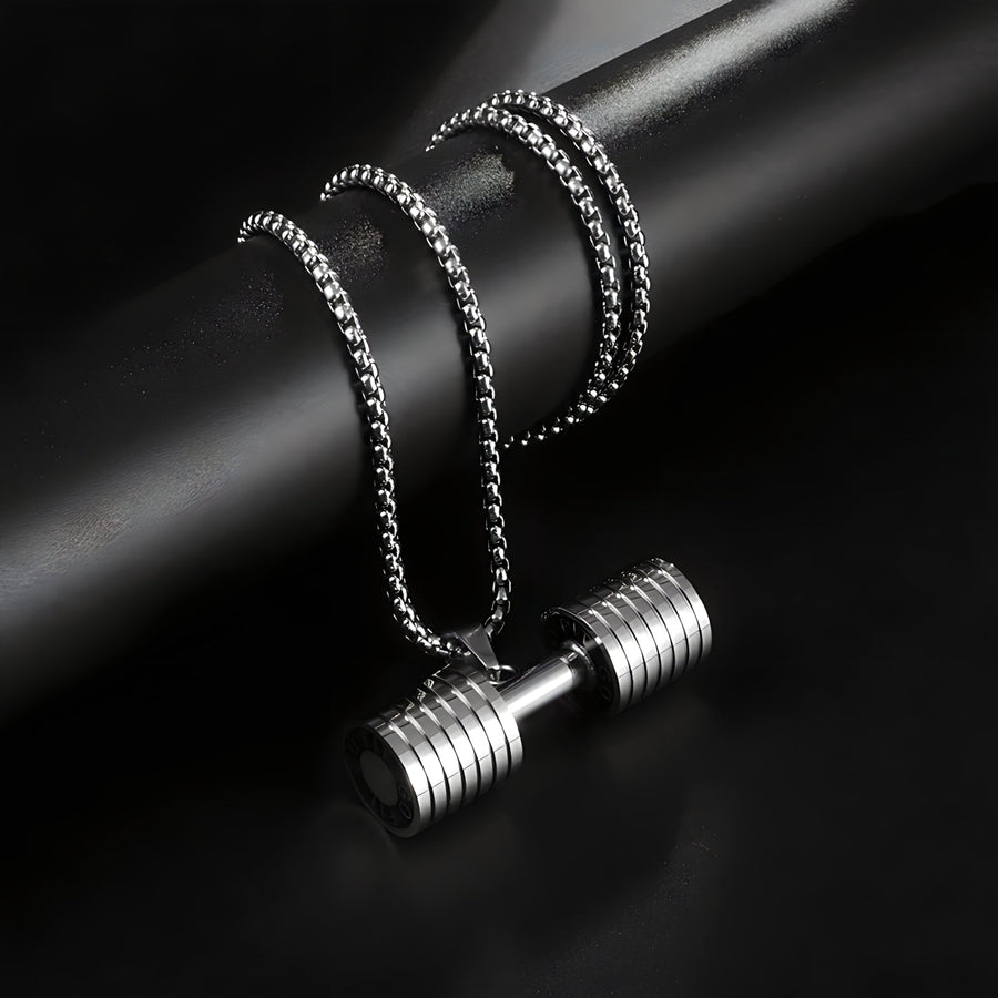 WILLIAM | AESTHETIC DUMBBELL PENDANT NECKLACE