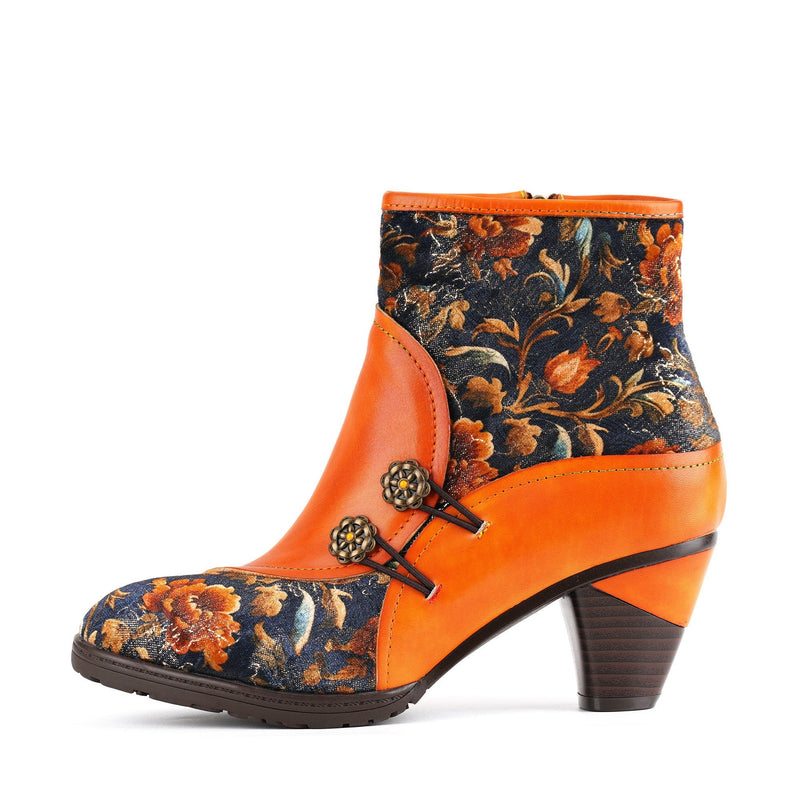 HANDMADE LEATHER BLOOM ANKLE BOOTS