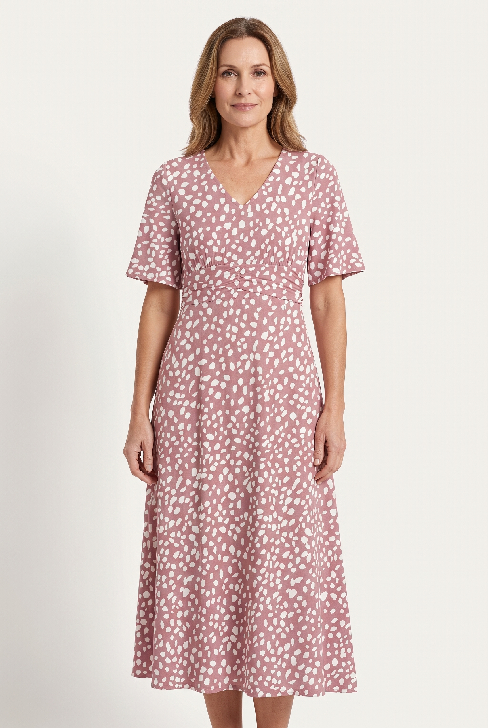 Faye | Flattering Gathered Midi Dress
