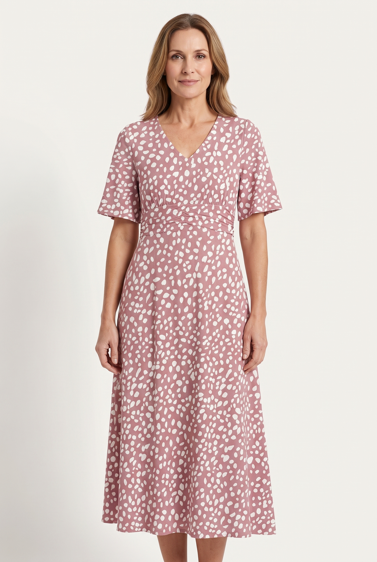 Faye | Flattering Gathered Midi Dress