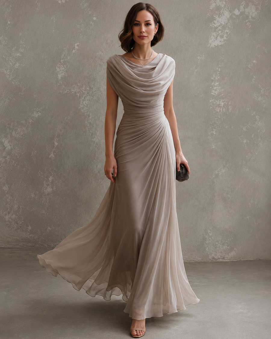 LUNA | ELEGANT RUCHED MAXI DRESS
