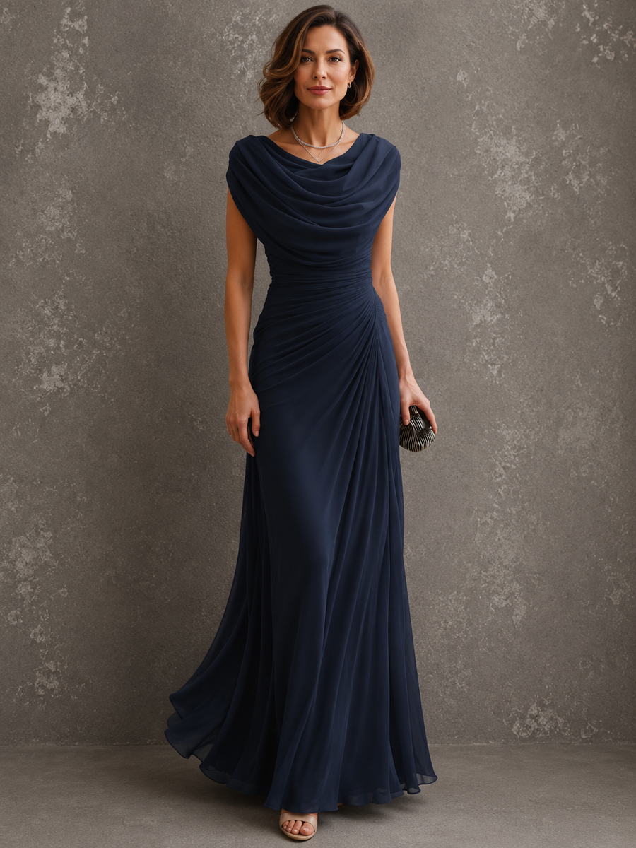 LUNA | ELEGANT RUCHED MAXI DRESS