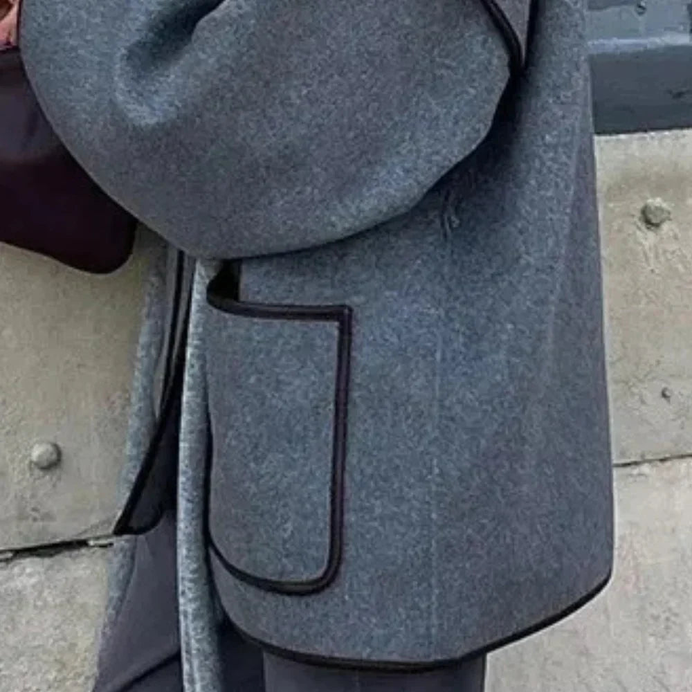 Women's Belted Wrap Jacket with Wide Sleeves