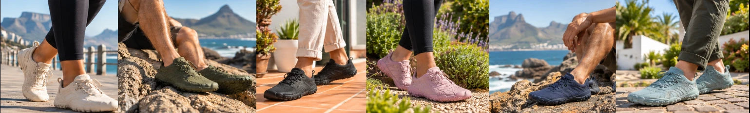 People wearing Lurevela barefoot shoes outdoors