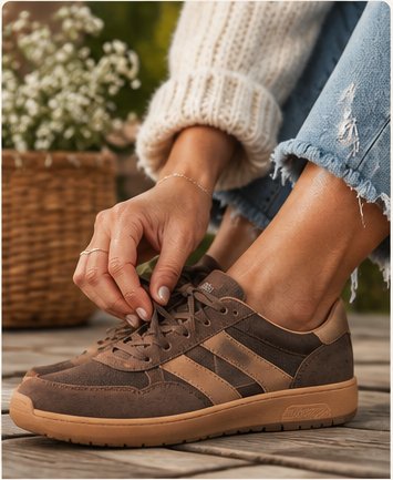 Brown suede trainers