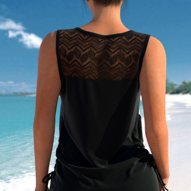 Faith | Boho Print Tankini Set with High-Waisted Shorts