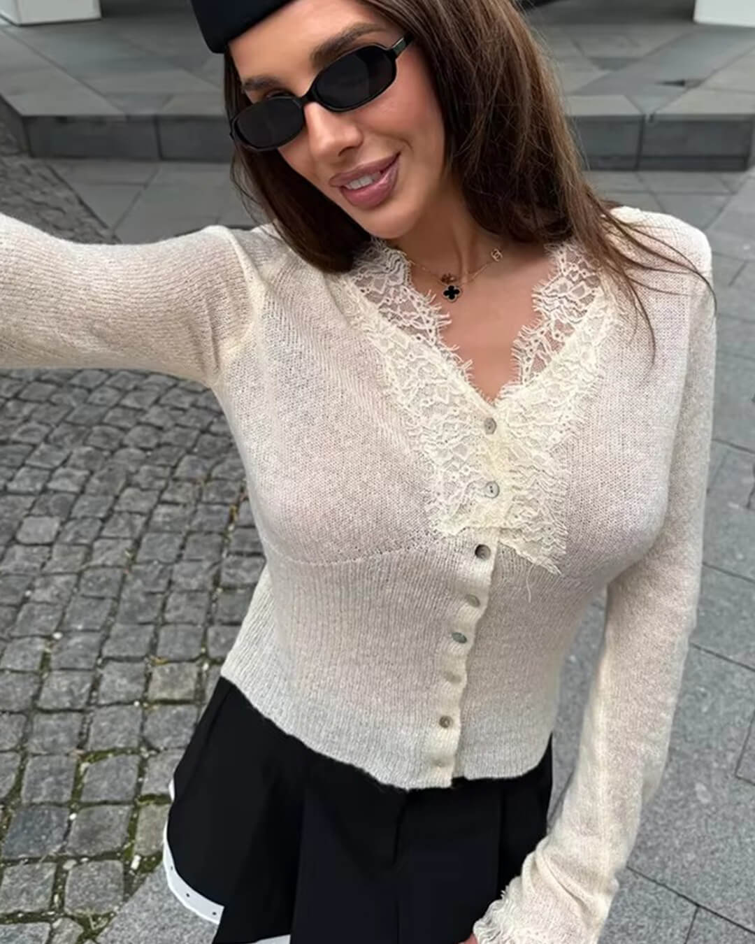 Alessia | Knitted Lace Cardigan