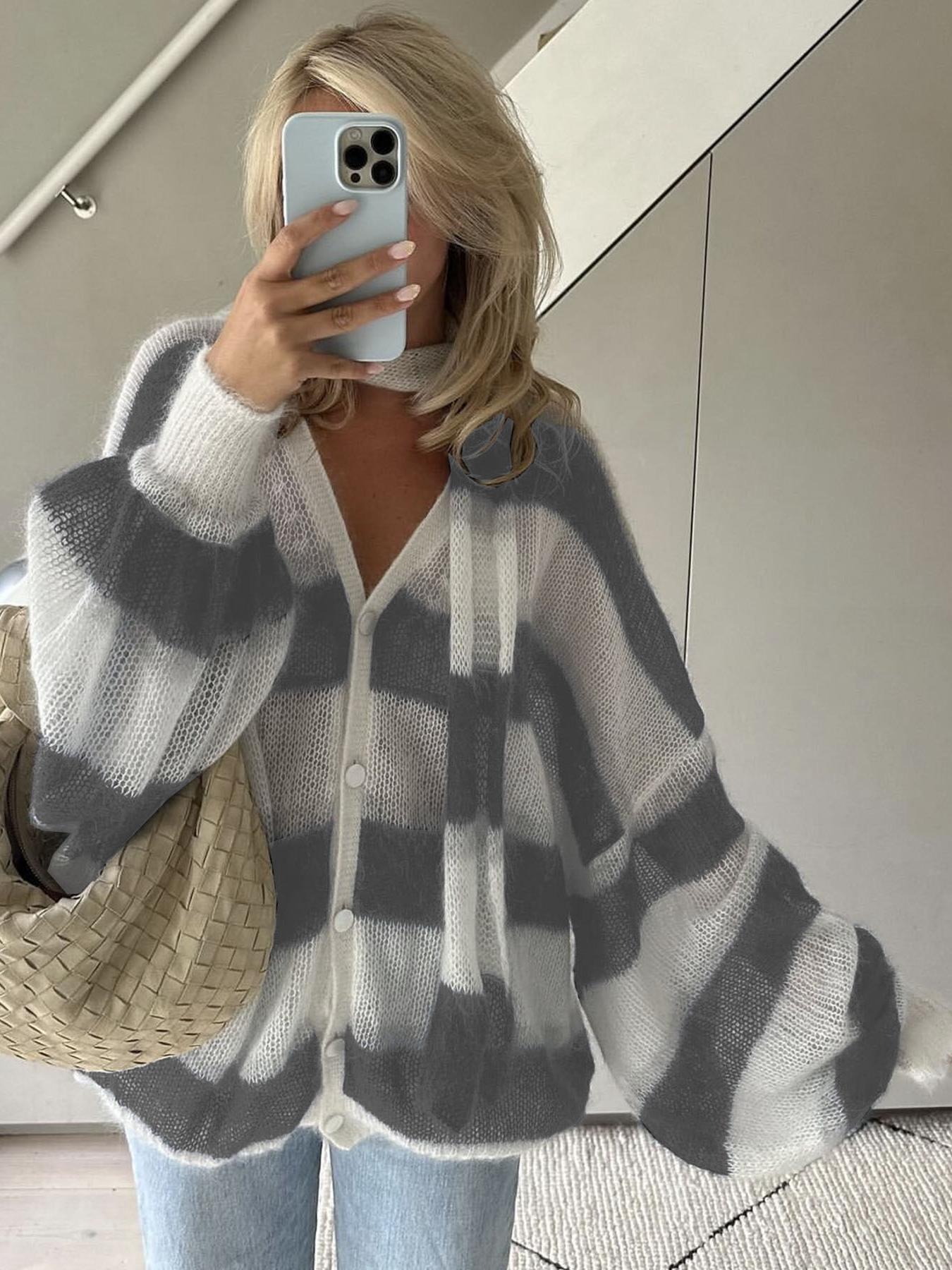 Selena | Loose Striped Cardigan