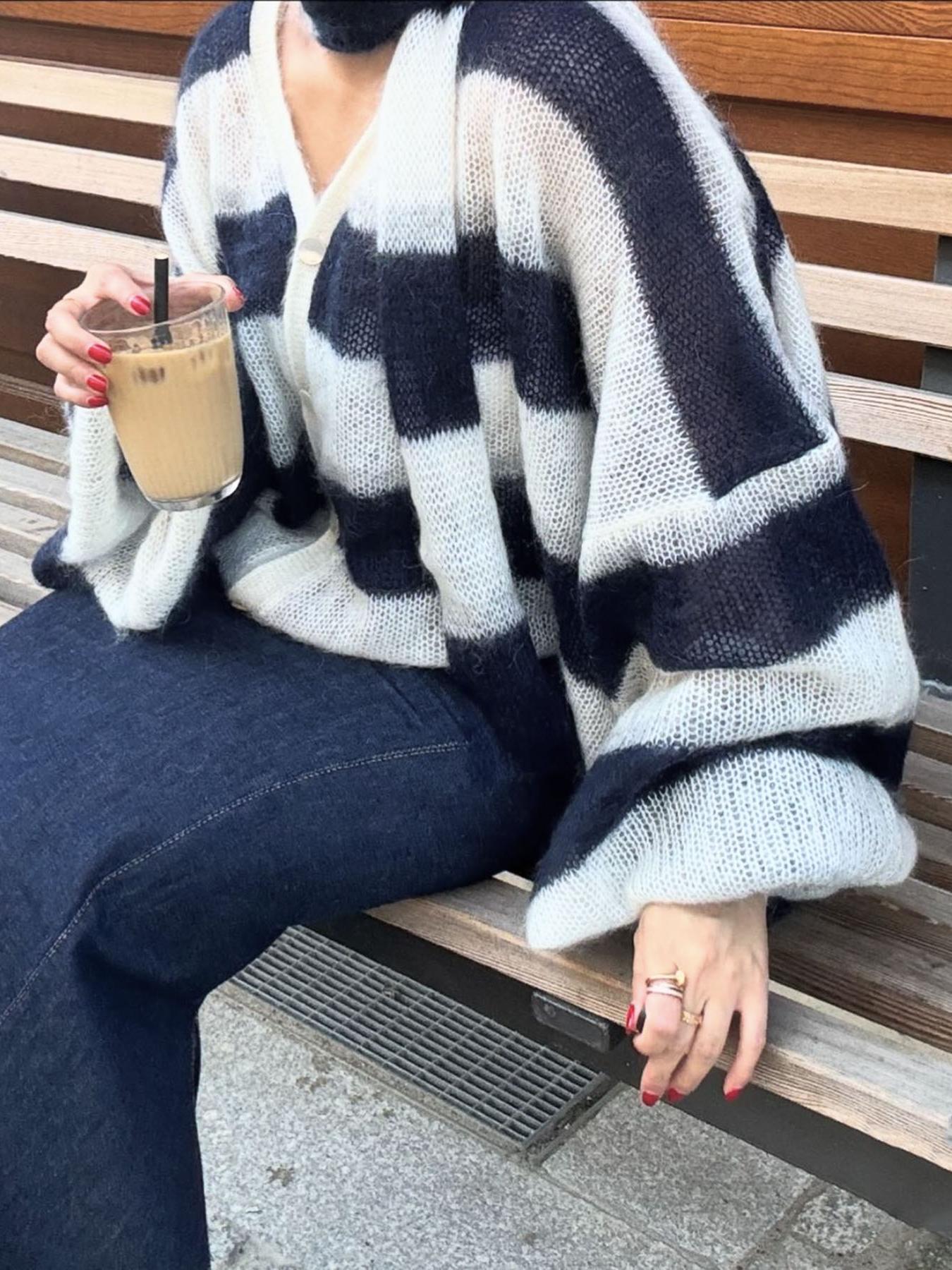 Selena | Loose Striped Cardigan