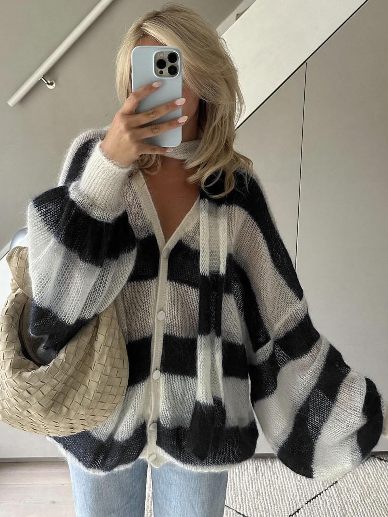 Selena | Loose Striped Cardigan
