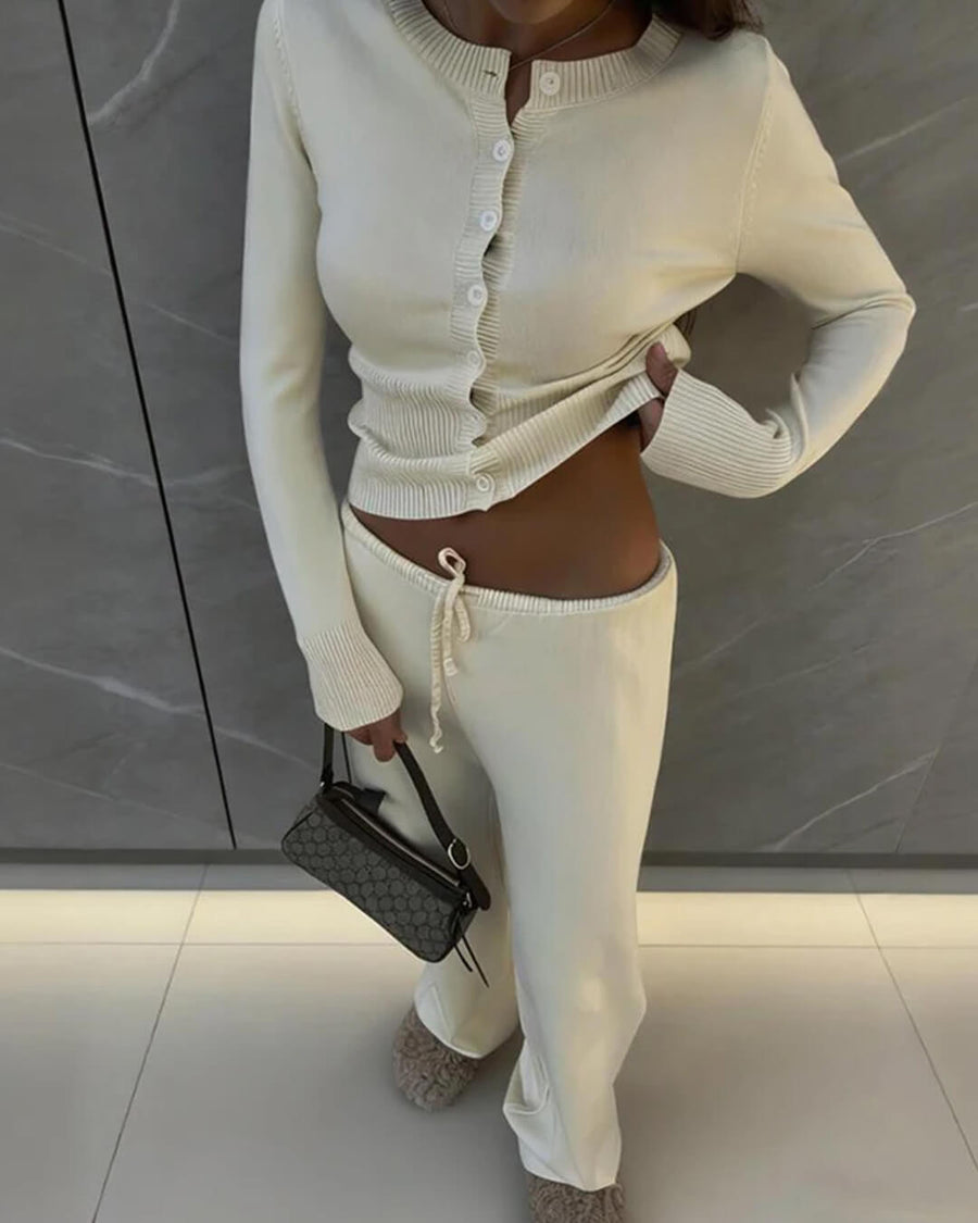 Tess Knitted Cardigan and Trousers Set