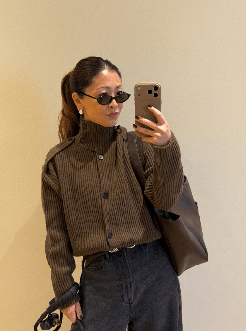 Nicole | Knitted High Neck Cardigan