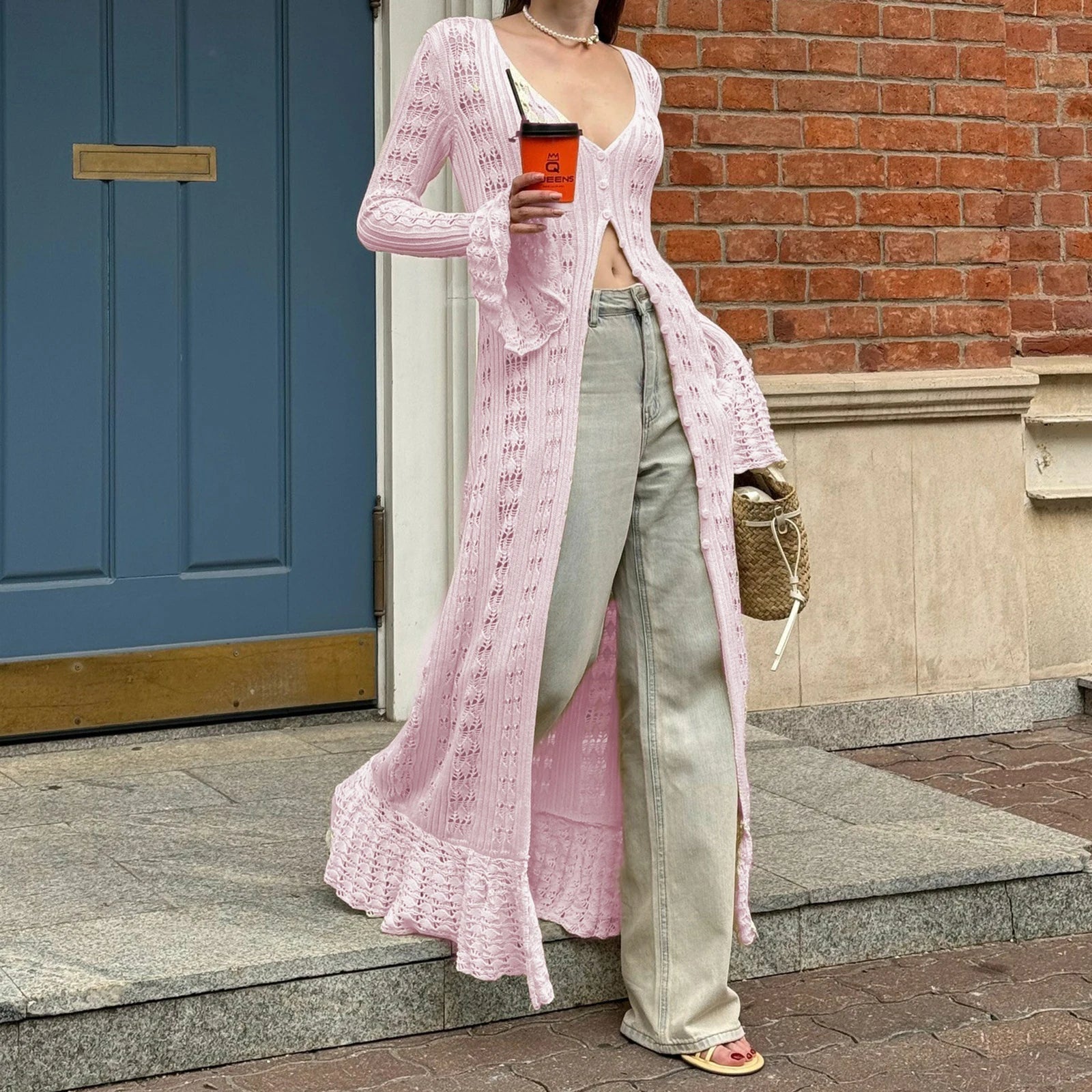 Melody | Hollow Out Knit Cardigan Dress
