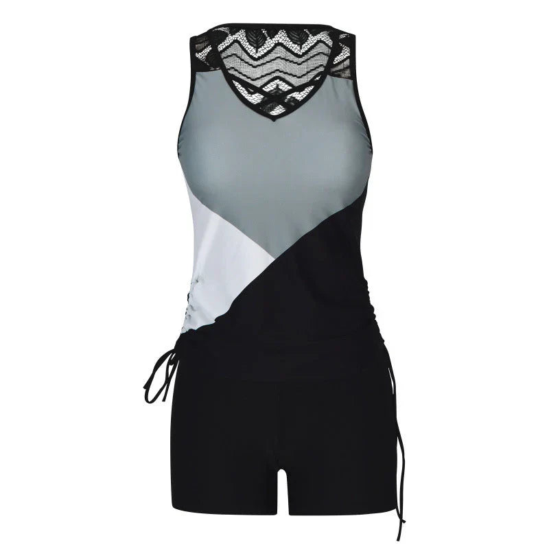 Faith | Boho Print Tankini Set with High-Waisted Shorts